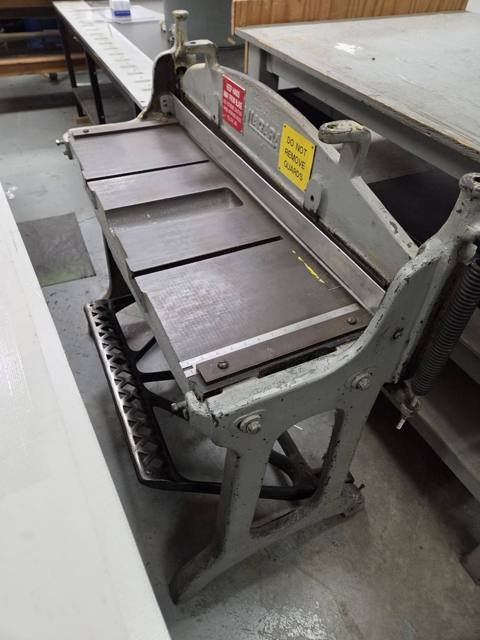 Niagara foot shear (work tables visible behind it)